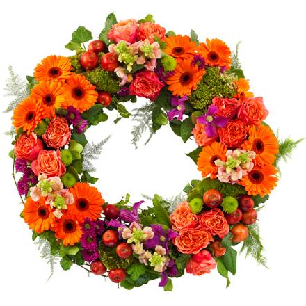 WR9  LOOSE ORANGE WREATH